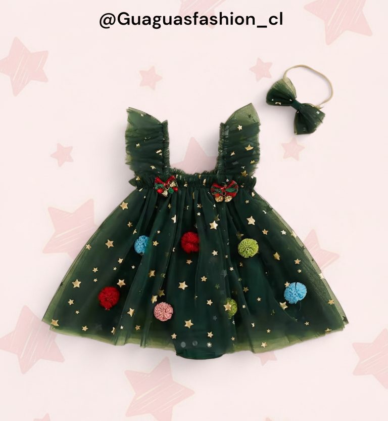 Vestido navidad pompom