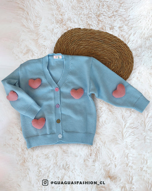 Chaleco lanilla corazones