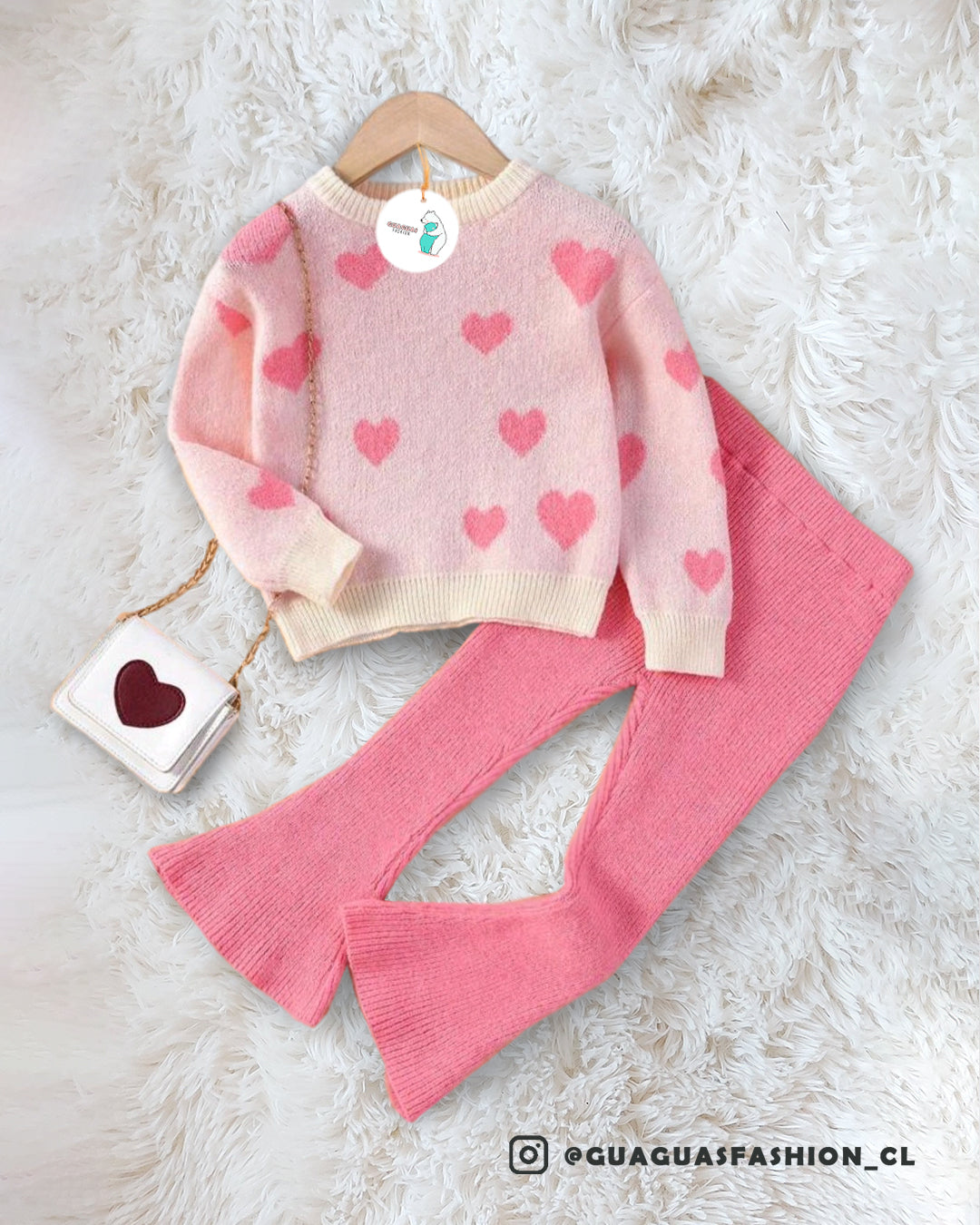 Conjunto lanilla corazones  💗