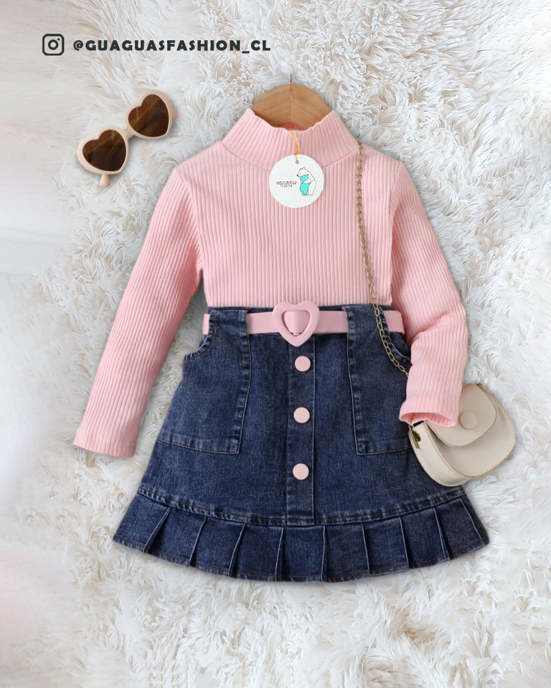 Conjuntos jeans corazón