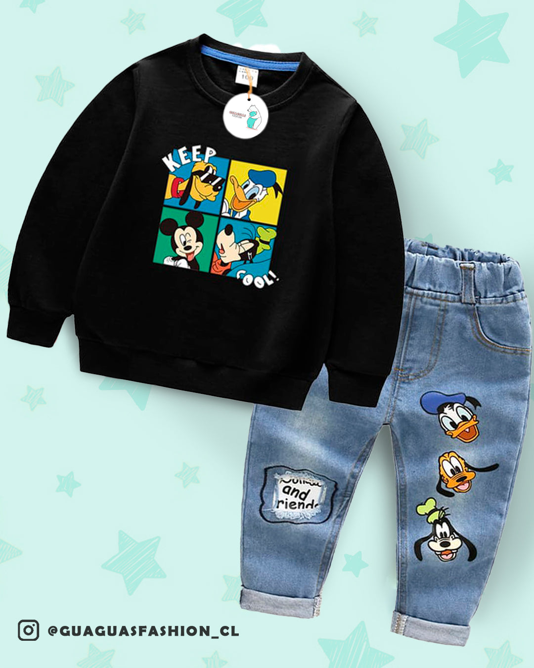 Conjunto Mickey mouse Jeans mezclilla