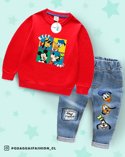 Conjunto Mickey mouse Jeans mezclilla