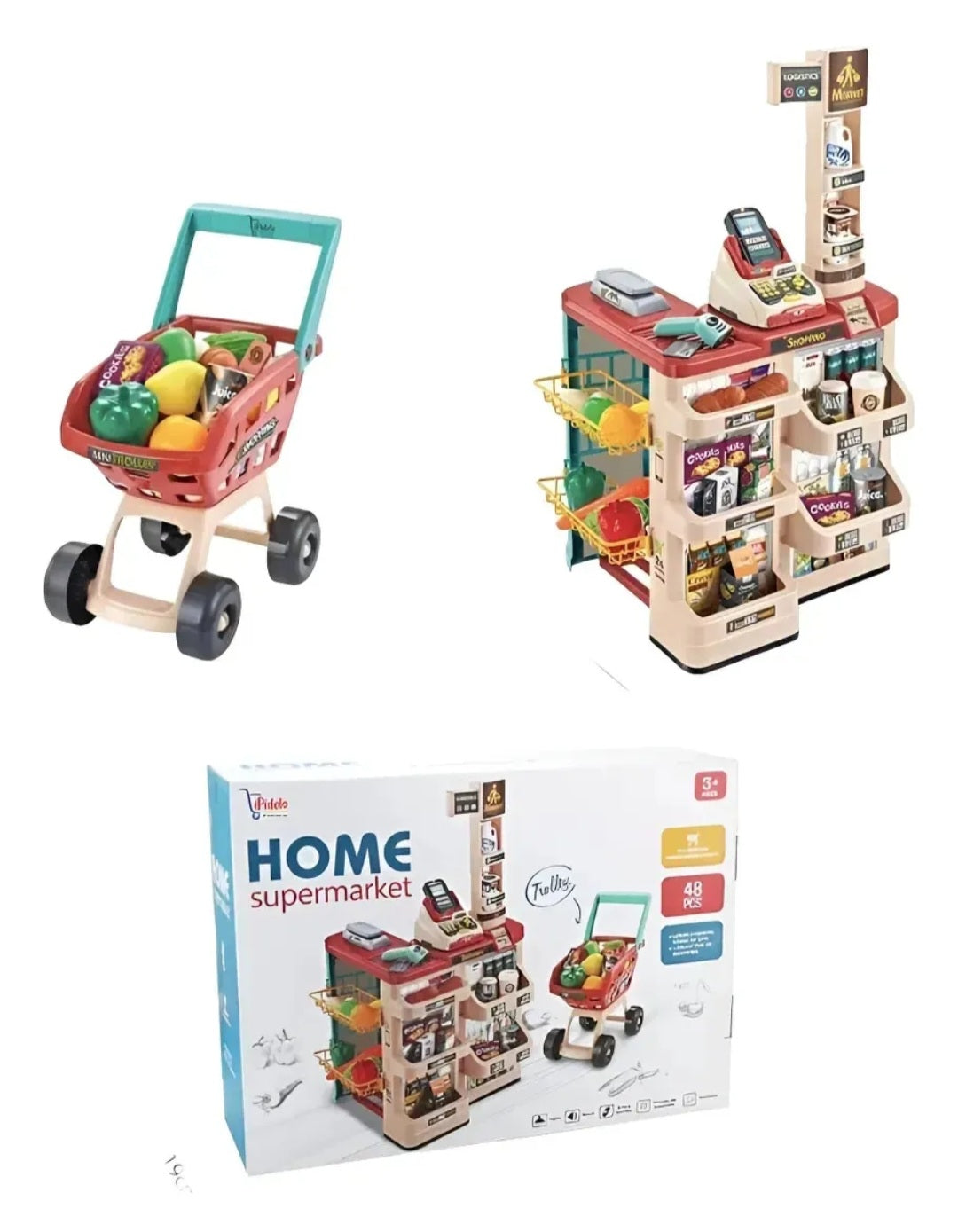 Supermercado con carrito de compras 🍕🍅