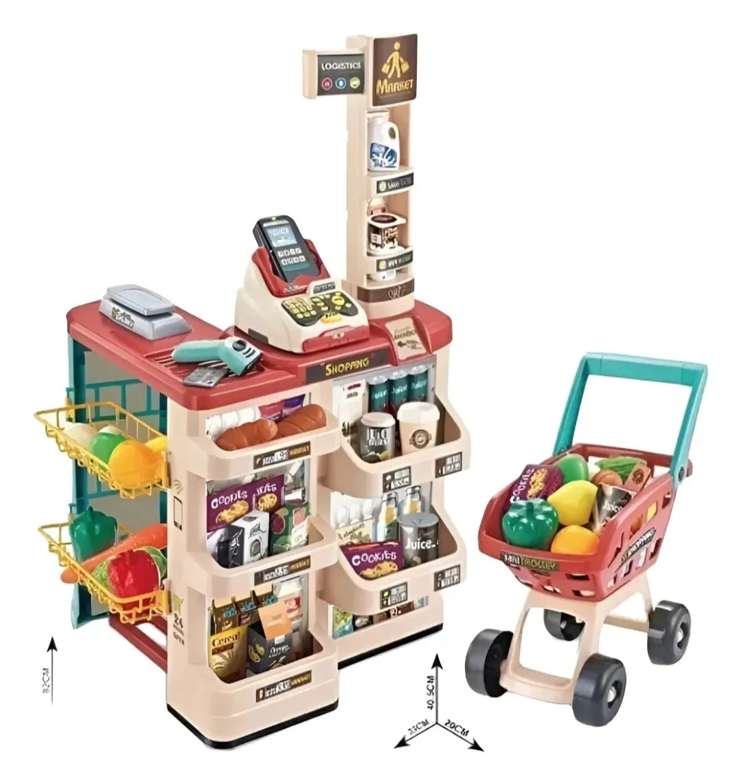 Supermercado con carrito de compras 🍕🍅
