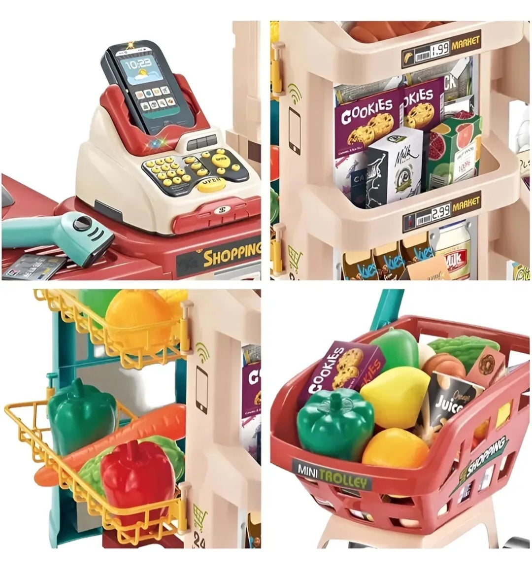 Supermercado con carrito de compras 🍕🍅