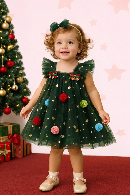Vestido navidad pompom